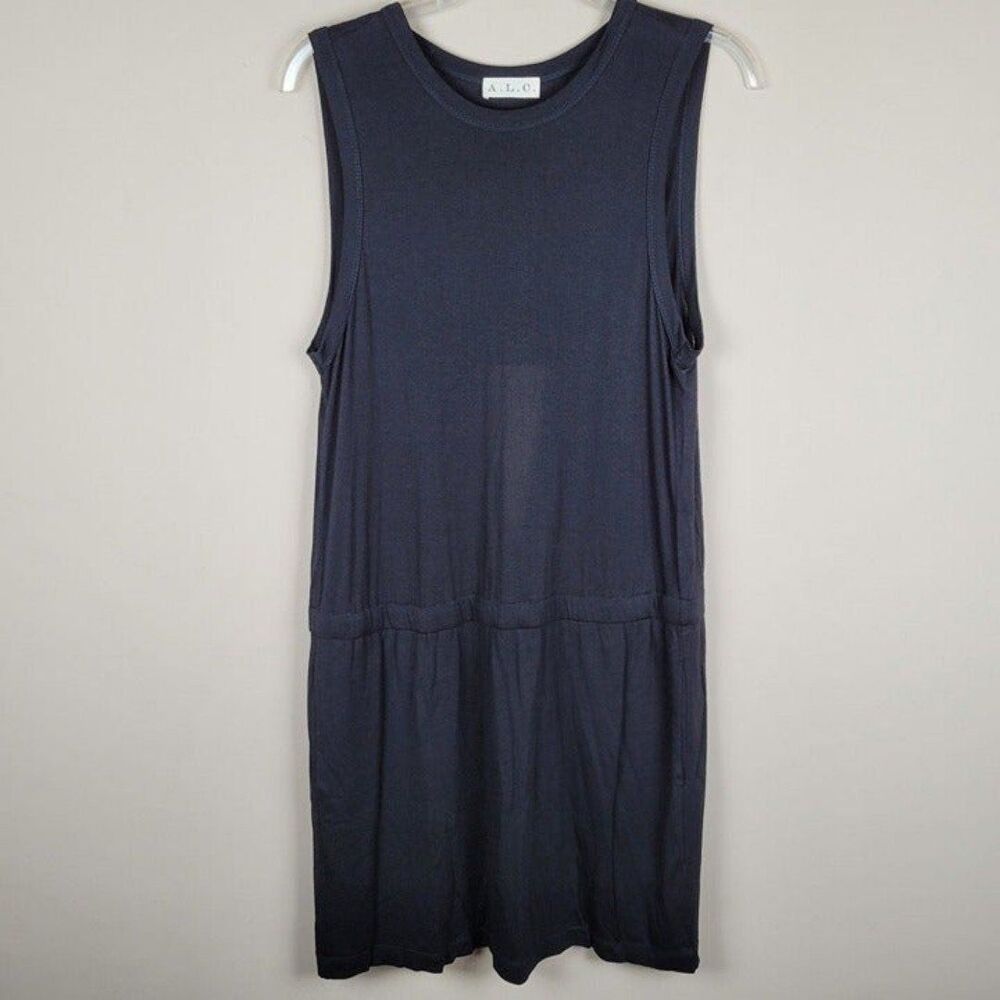A.L.C. Black Sleeveless Cut Out Back Casual Dress With Pockets Viscose Size M